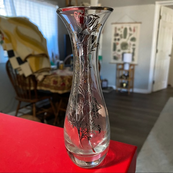 Sterling Silver on Crystal Poppy Floral Bud Vase - Picture 6 of 10